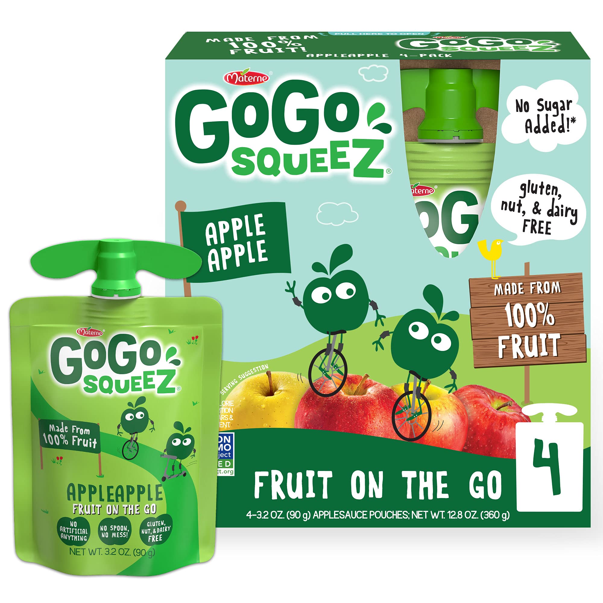 GoGo Squeez Apple Apple 3.2 oz 4 ct