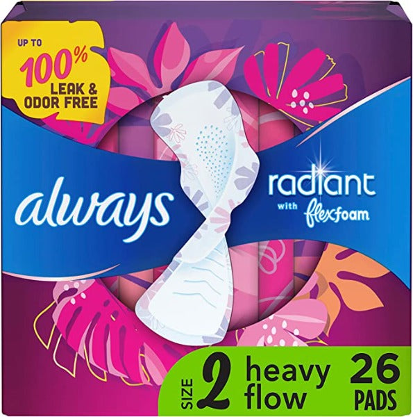 Always Radiant Flex Foam Size 2 Pads 26 ct