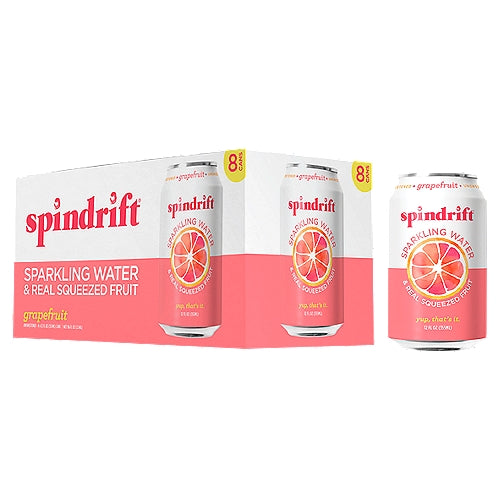 Spindrift Sparkling Water & Real Squeezed Fruit Grapefruit 12 oz 8 ct