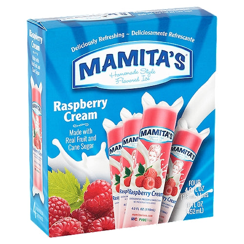 Mamita's Homemade Style Ice Raspberry Cream 4 oz  4 ct