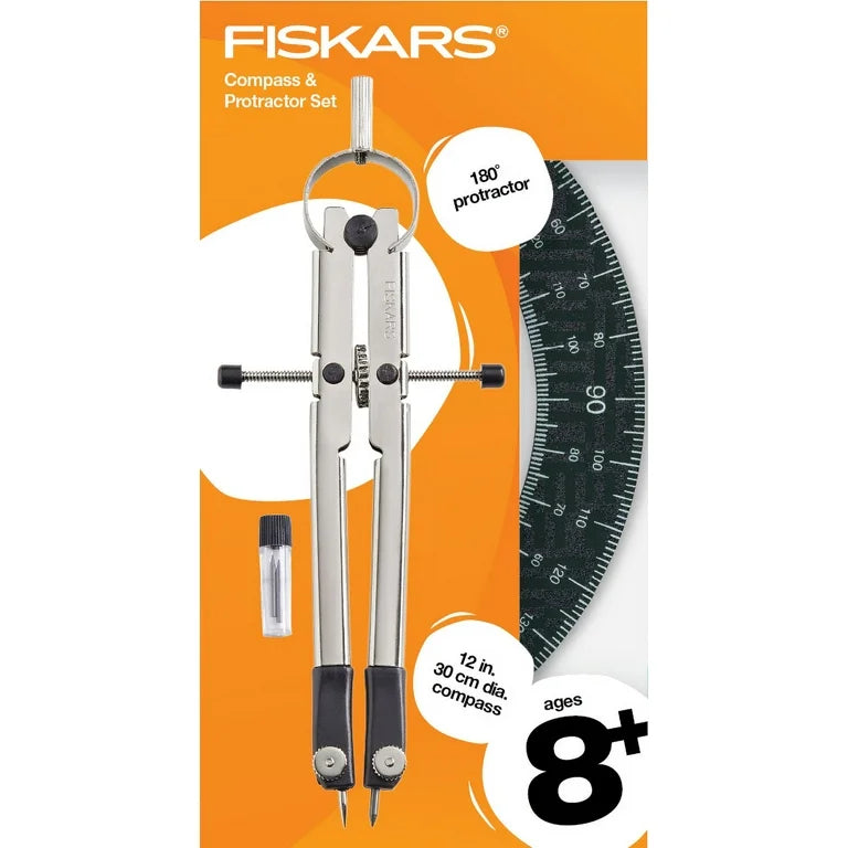 Fiskars Metal Compass & Protractor Set