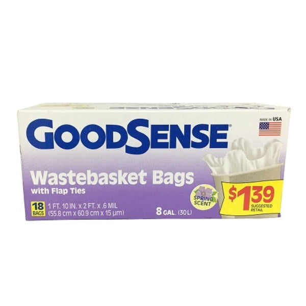 Good Sense Wastebasket Bags Spring Scent 8 gal 18 ct