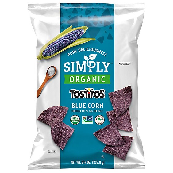 Tostitos Tortilla Chips Blue Corn With Sea Salt 8.25 oz