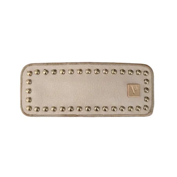 Vivente Leather Studs Snap Clip - Cream