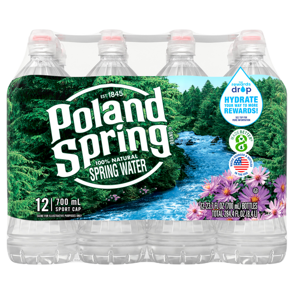 Poland Spring Water Sport Bottles  23.7 oz  12 ct