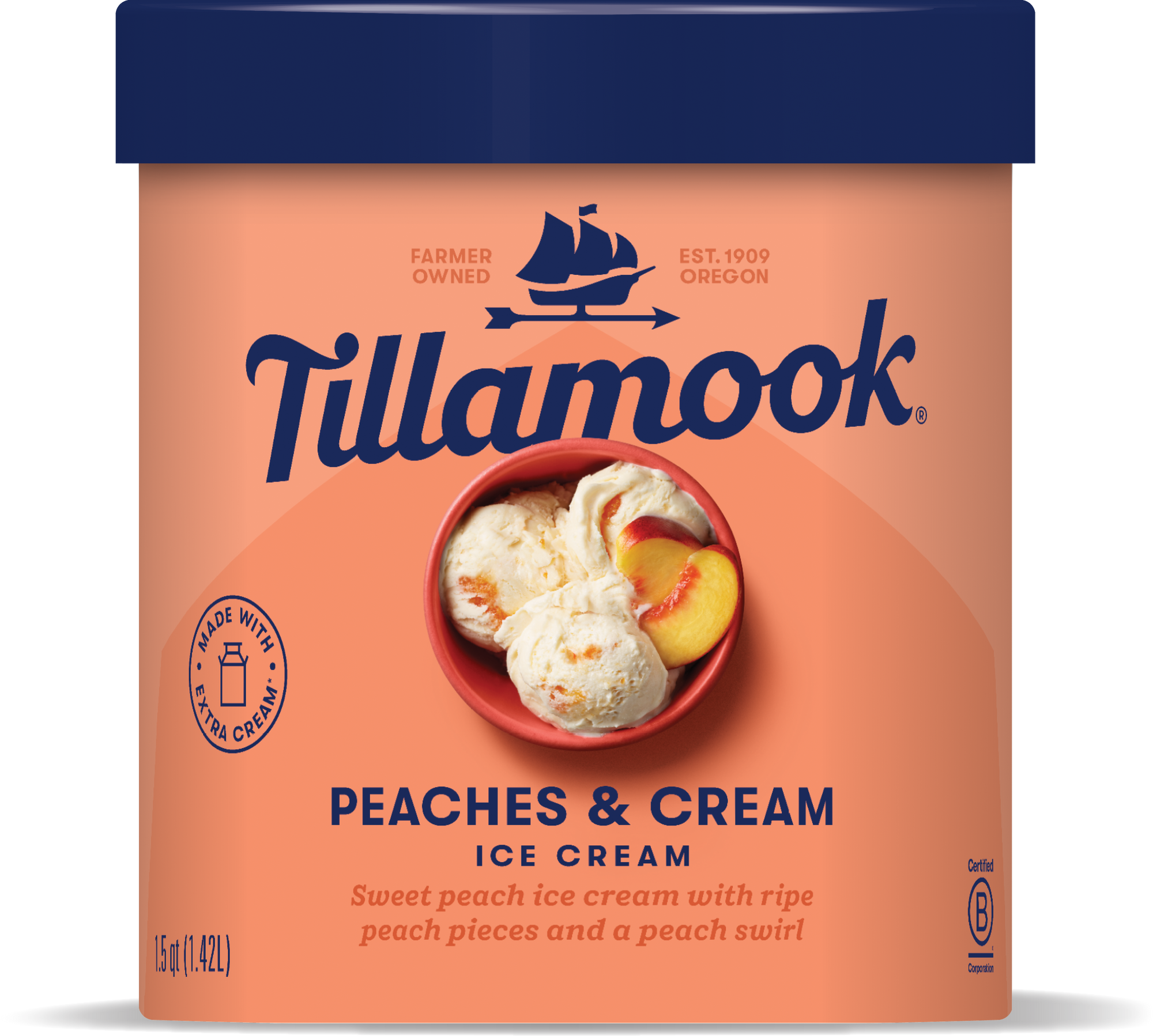 Tillamook Peaches and Cream Ice Cream  48 oz
