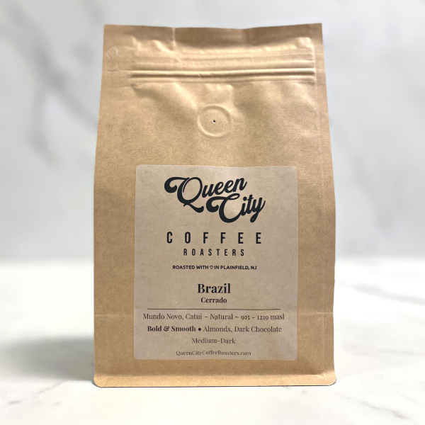 Queen City Med-Dark Roast Brazil Cerrado Coffee Beans 12 oz