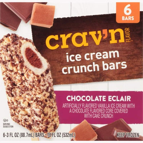 Crav'n Chocolate Eclair Ice Cream Crunch Bars 18 oz