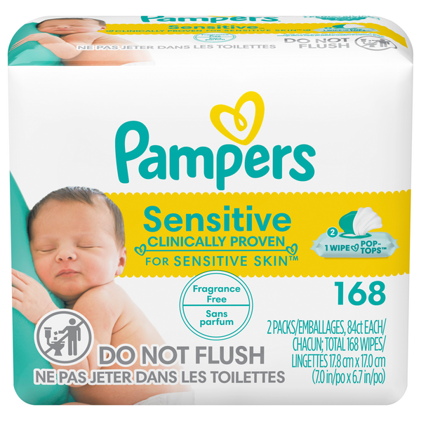 Pampers Sensitive Baby Wipes  56 ct 3 pk