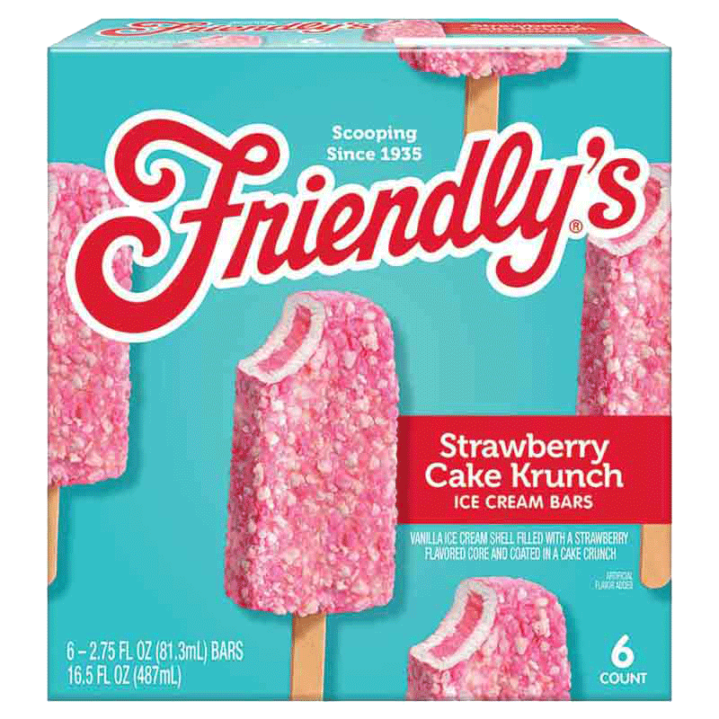 Friendlys Strawberry Cake Crunch Bars 6 ct