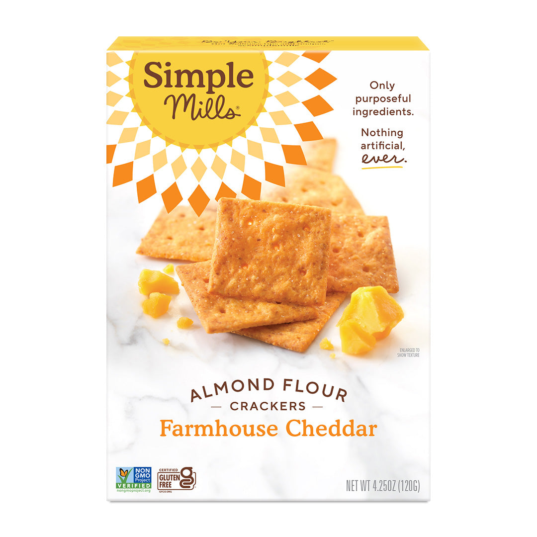 Simple Mills Almond Flour Farmhouse Cheddar Crackers 4.25 oz