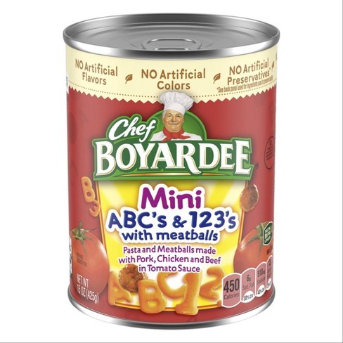 Chef Boyardee Mini ABC's & 123's with Meatballs 15 oz