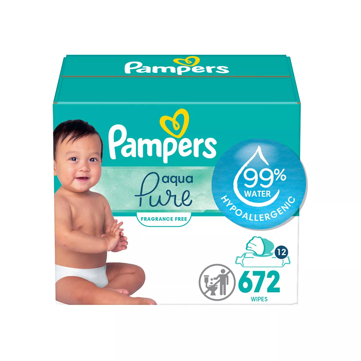 Pampers Aqua Pure Baby Wipes 672 ct