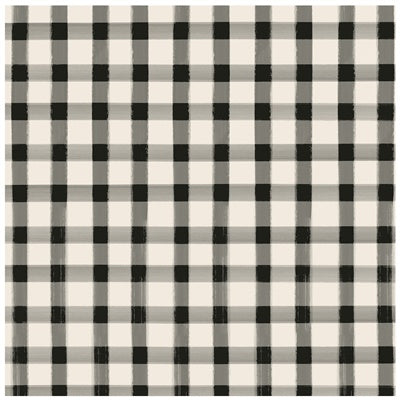 Hester & Cook Black Painted Check Cocktail Napkin 20 ct