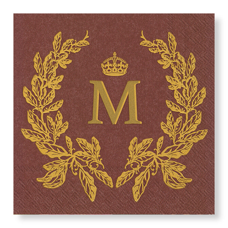 Manor Road Laurel Wreath Red Gold Lunch Napkins 20 ct