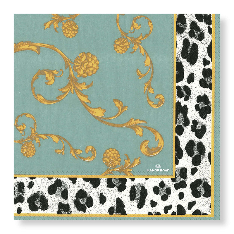 Manor Road Victorian Leopard Lunch Napkins 20 ct