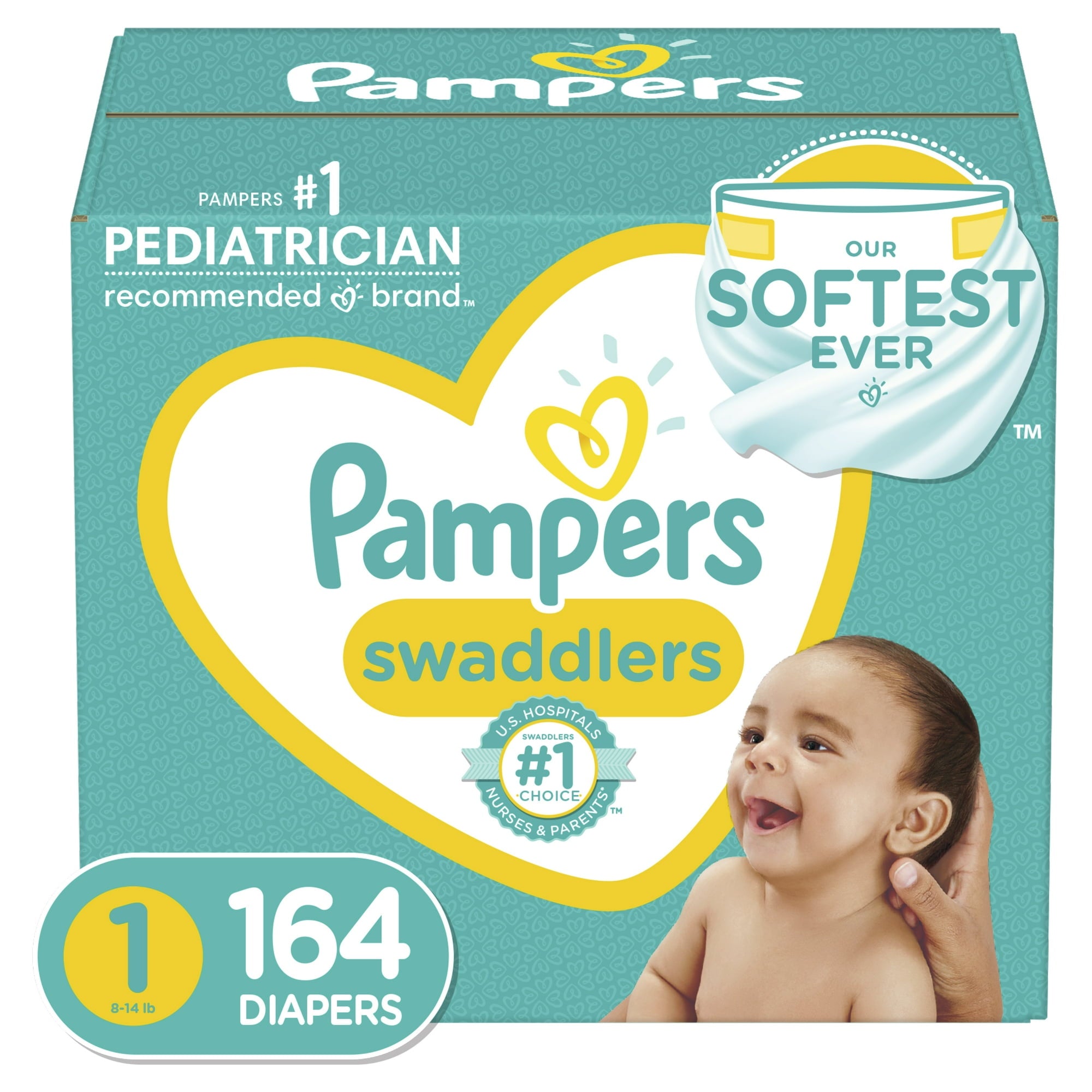 Pampers Swaddlers Diapers Size 1 164 ct