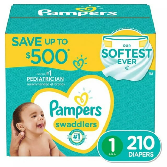 Pampers Swaddlers Diapers Size 1 210 ct