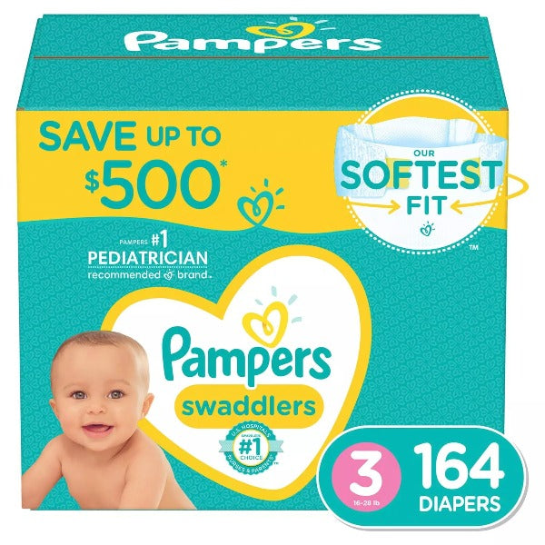 Pampers Swaddlers Diapers Size 3 164 ct