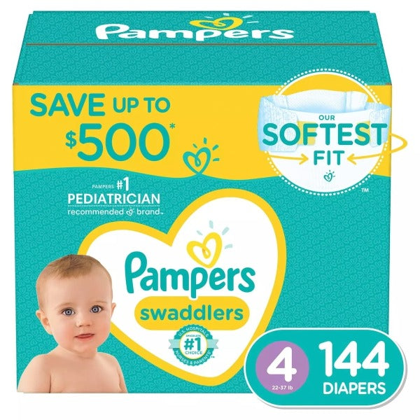 Pampers Swaddlers Diapers Size 4 144 ct