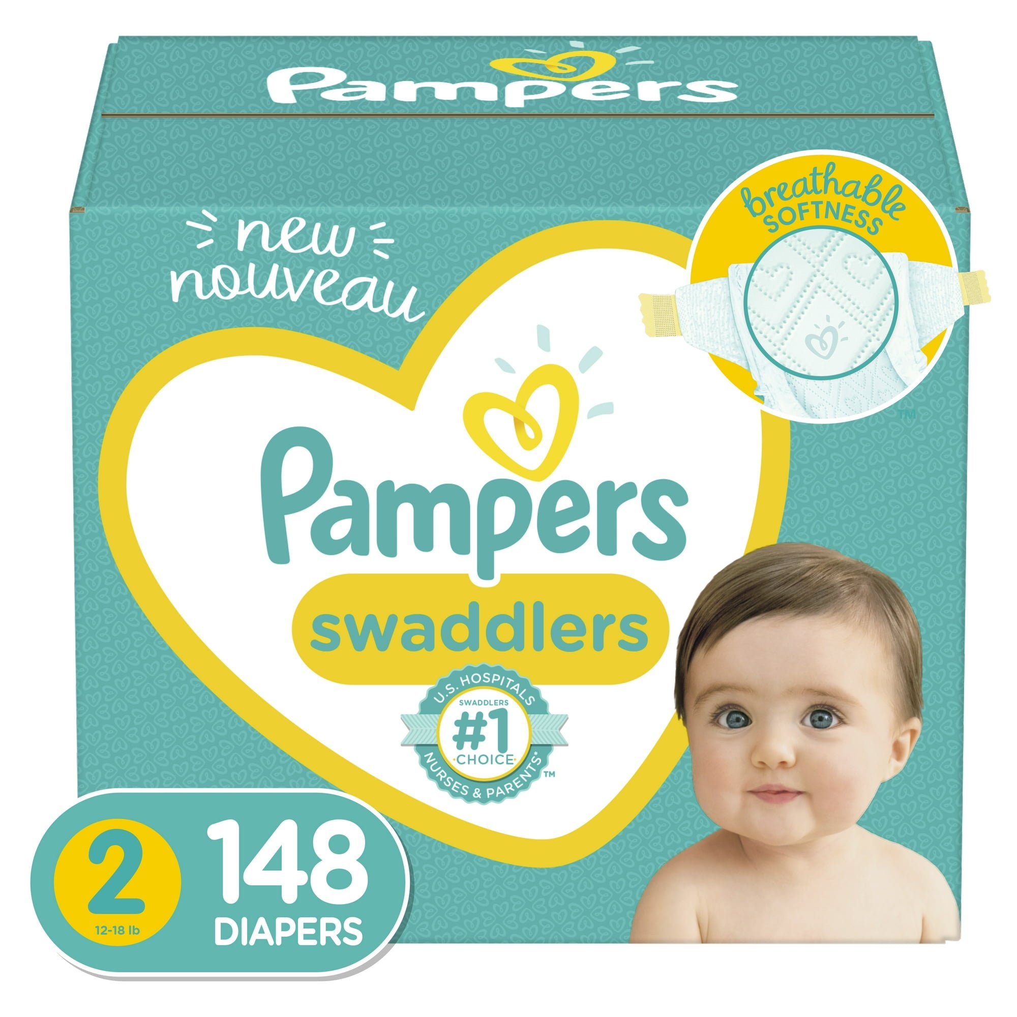 Pampers Swaddlers Diapers Size 2 148ct