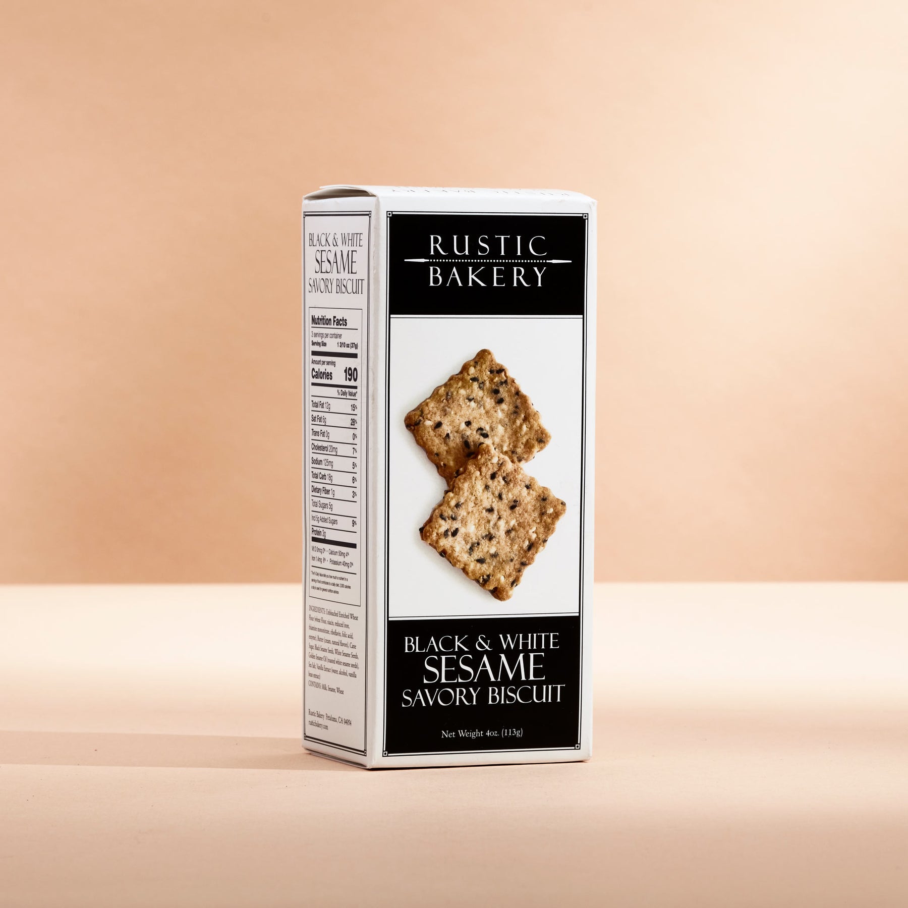 Rustic Bakery Black and White Sesame Savory Biscuit 4 oz