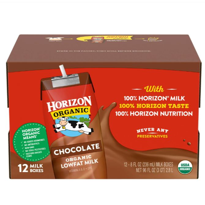 Horizon Organic Chocolate Lowfat Milk 12 ct