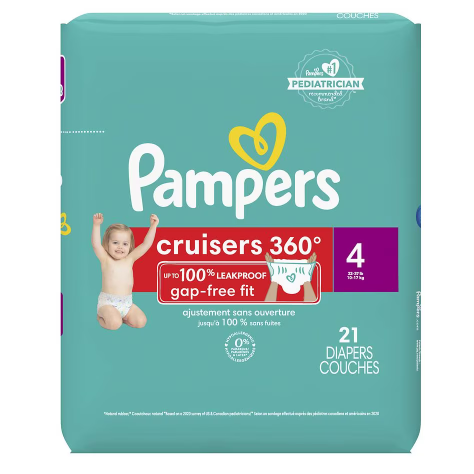 Pampers  Cruisers Size 4  21 ct