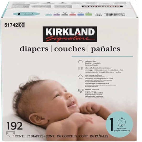 Kirkland Signature Diapers Size 1 192 ct