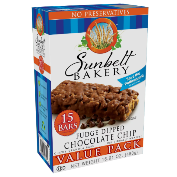 Sunbelt Bakery Fudge Dipped Chocolate Chip Granola Bars  15 ct