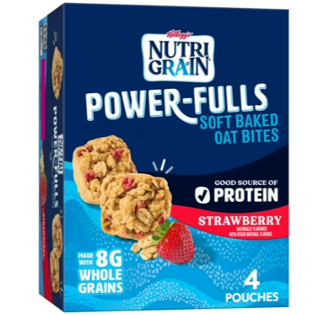 Kellogg's Power Fulls Soft Baked Oat Bites Strawberry  4 ct