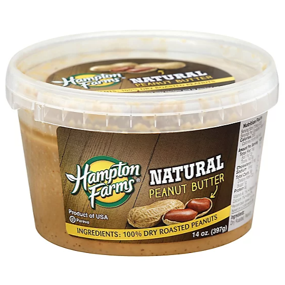 Hampton Farms Natural Peanut Butter 14 oz