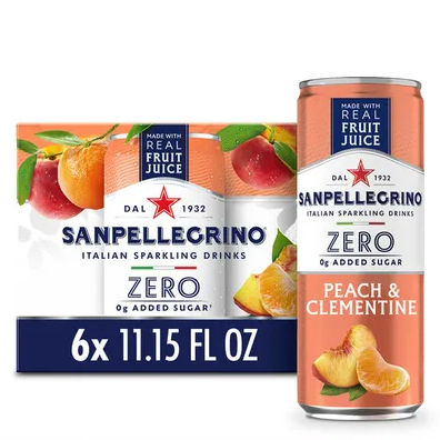 San Pellegrino Zero Sparkling Drink Peach & Clementine 11.15 oz 6 ct