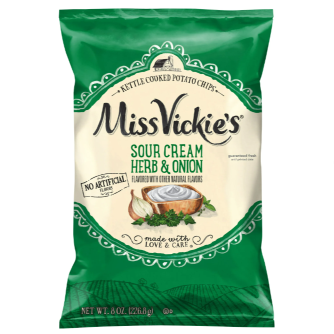 Miss Vickie's Sour Cream Herb and Onion Kettle Cooked Potato Chips 8 oz