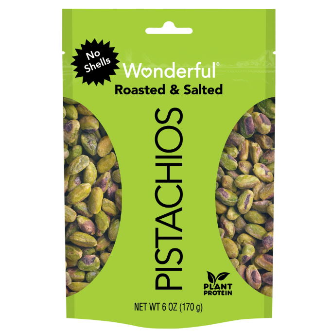 Wonderful Pistachios No Shells Roasted and Salted Pistachios 6 oz