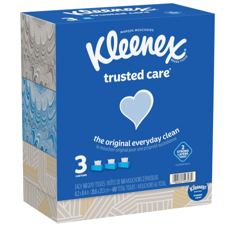 Kleenex Trusted Care Facial Tissue 160 ct 3 boxes