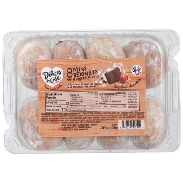 Delice de Lise Mini Hazelnut Chocolate Beignets  8 ct