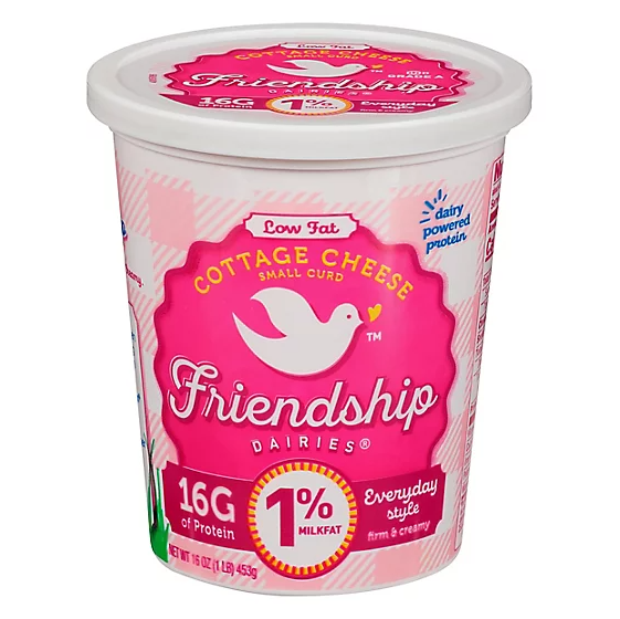 Friendship Dairy Cottage Cheese 1% Low Fat Small Curd  16 oz