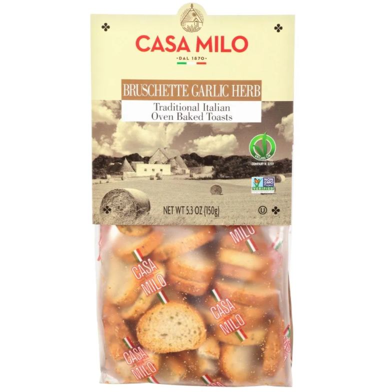 Casa Milo Bruschette Garlic Herb Baguette Bites  5.3 oz