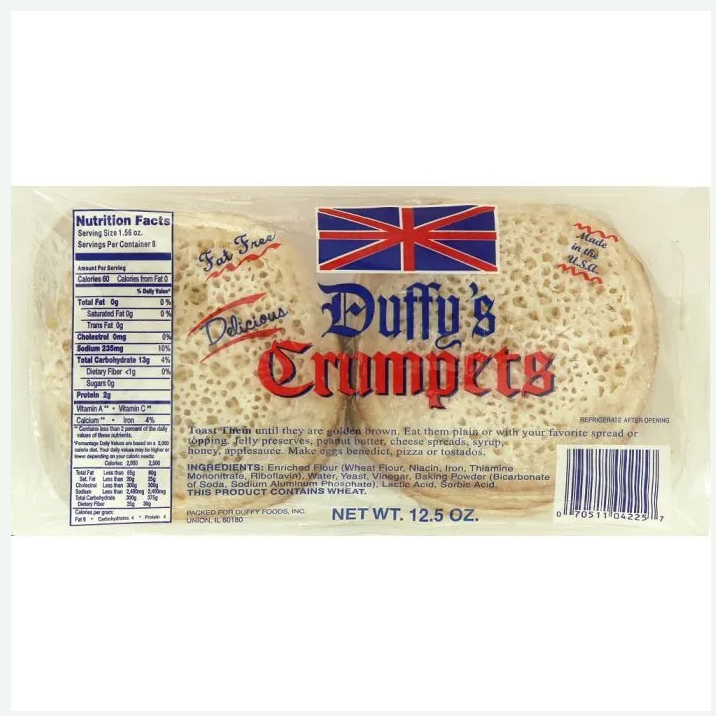 Duffy's English Plain Crumpets  12.5 oz