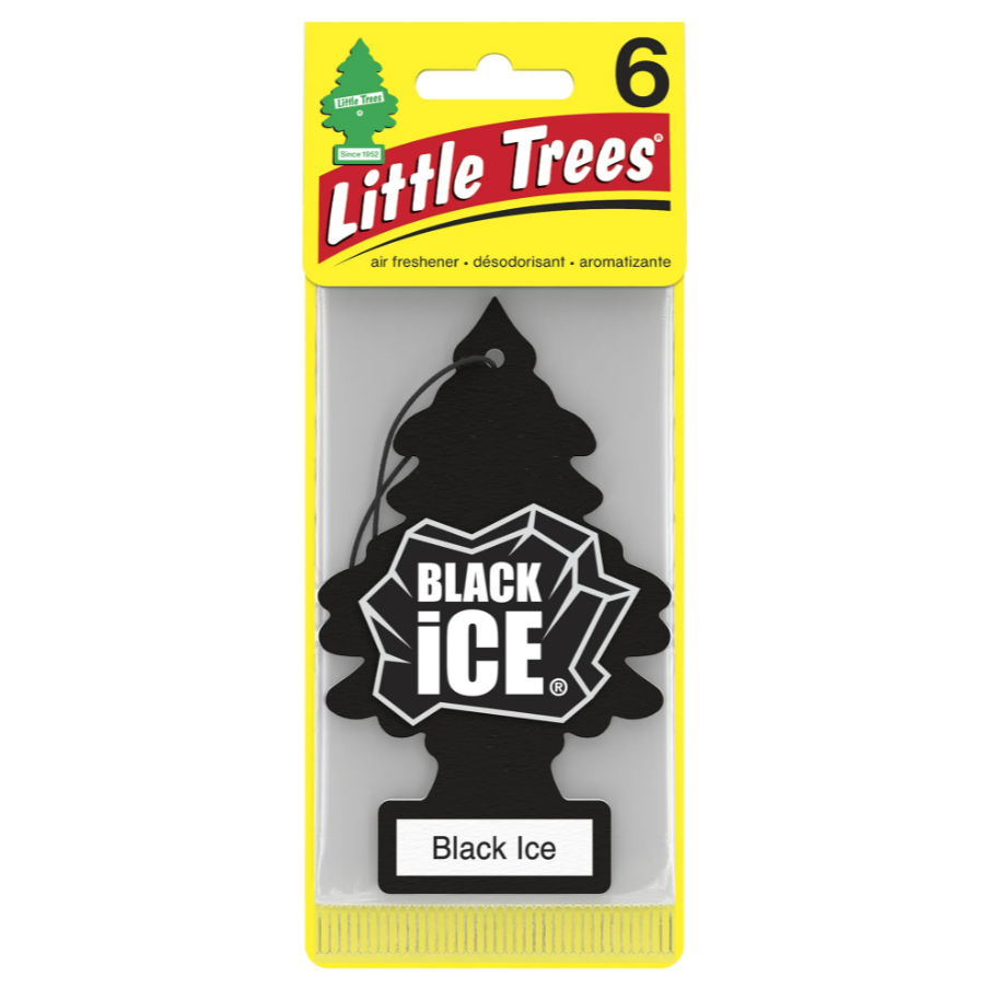 Little Trees Hanging Car Air Freshener Black Ice 6pk