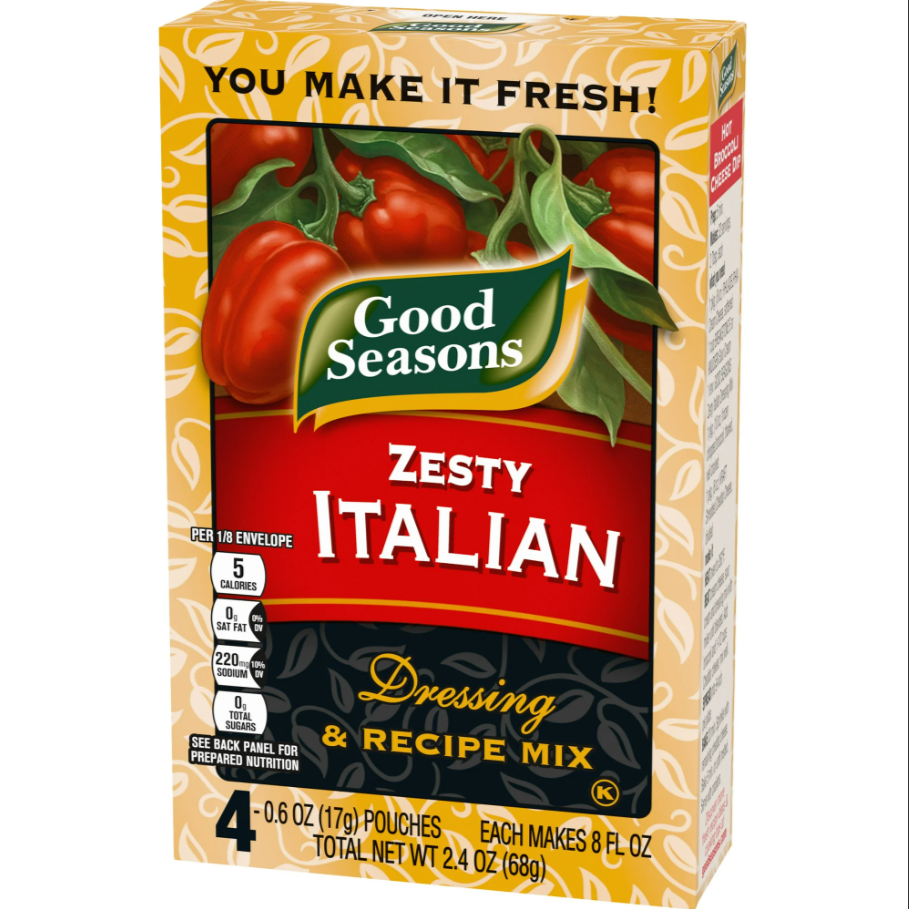 Good Seasons Zesty Italian Dressing &  Recipe Mix  .6 oz  4 ct