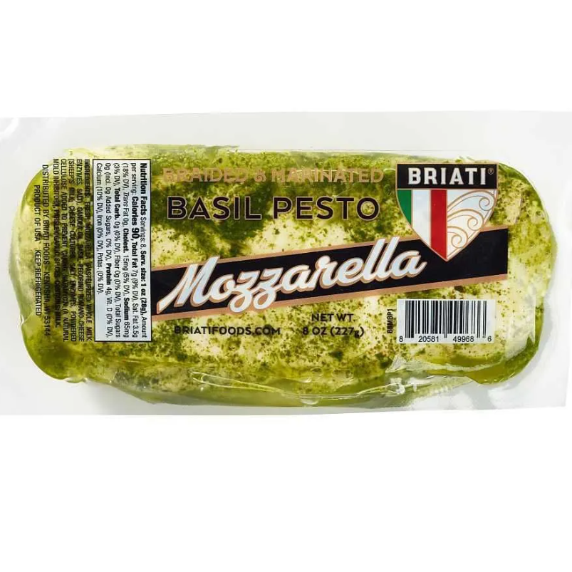 Briati Pesto Fresh Mozzarella Braid  8 oz