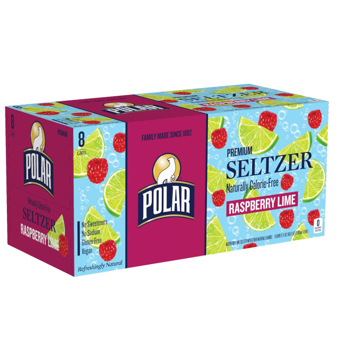 Polar Raspberry Lime Seltzer 12 oz cans 8 pk