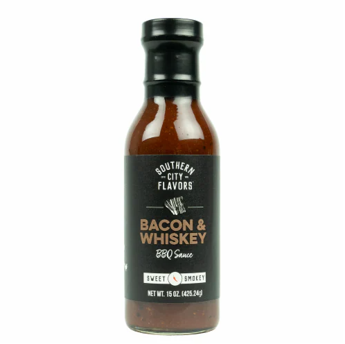 Southern City Flavors Bacon and Whiskey BBQ Sauce  15 oz