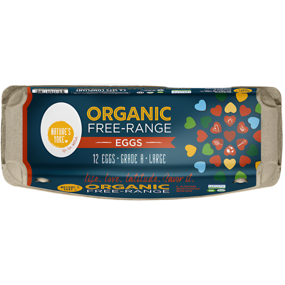 Nature's Yoke Organic Free Range Large Brown Eggs 1 Dozen