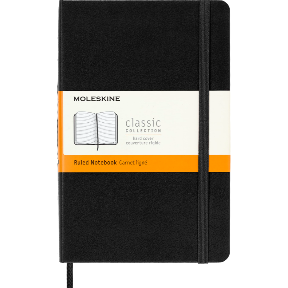 Moleskine Hardcover Black Notebook  4.5" x 7"