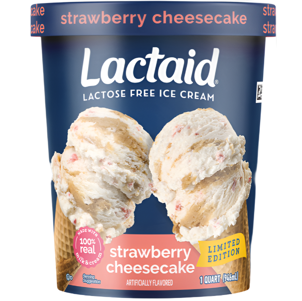 Lactaid Strawberry Cheesecake Ice Cream 32 oz