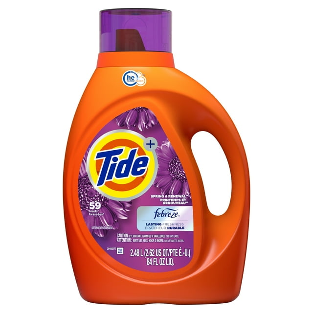 Tide Laundry Detergent Febreze Spring & Renewal Scent 59 Loads  84 oz