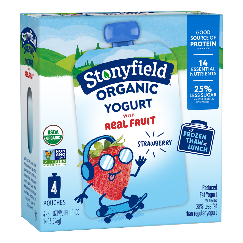 Stonyfield Organic Strawberry Yogurt 3.5 oz  4 ct